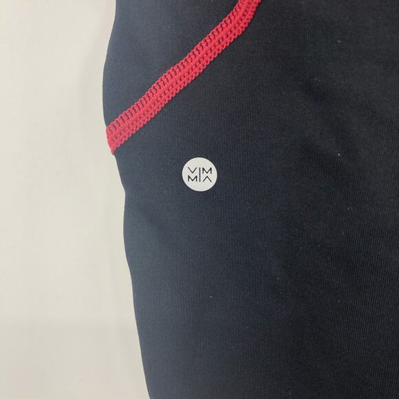 Vimmia Strive Leggings M Black Red Futuristic Cyber Goth Steam Punk Striped - Picture 8 of 9